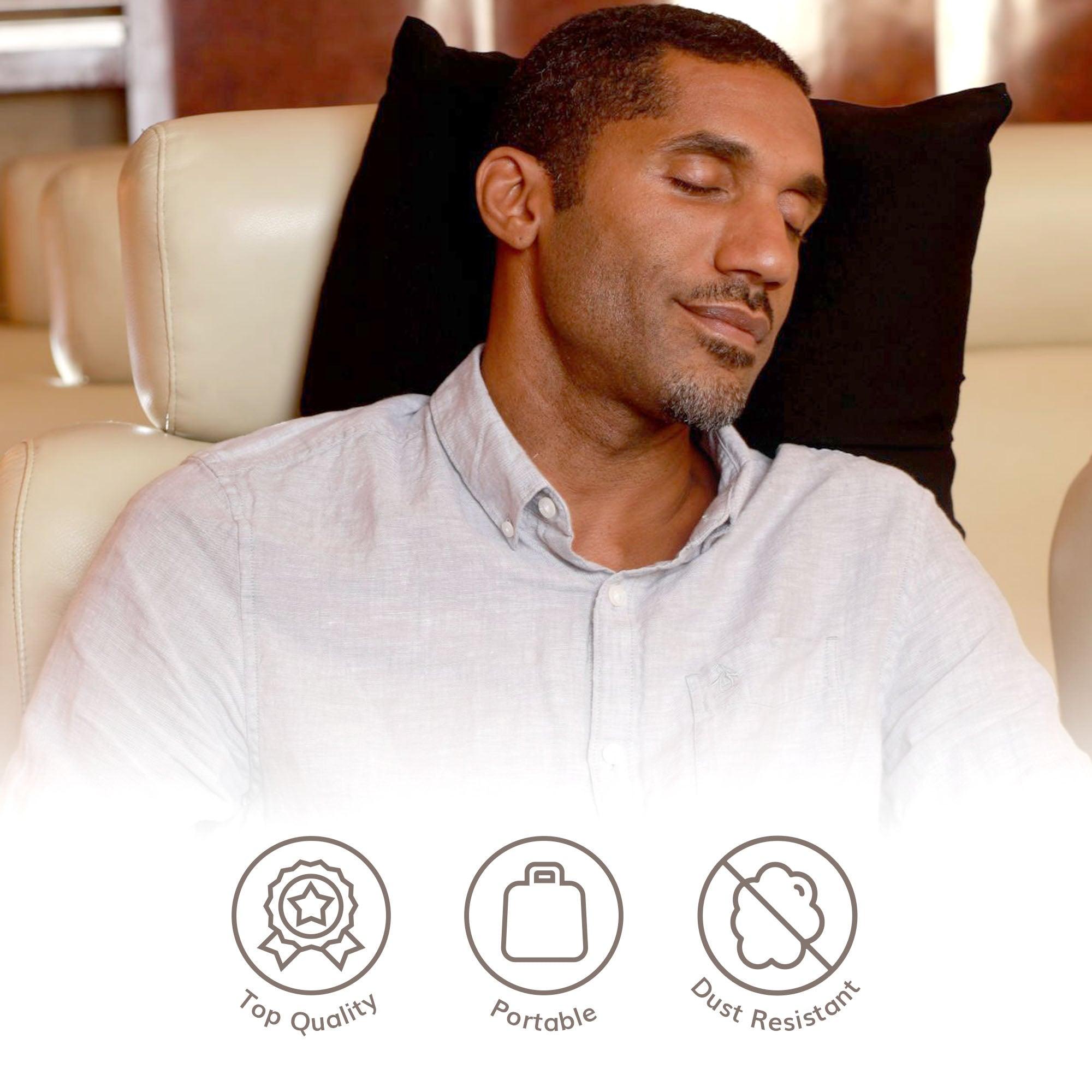 Odyssey Replacement Travel Pillow Cases in Jet Black (2PK) - HappyLuxe