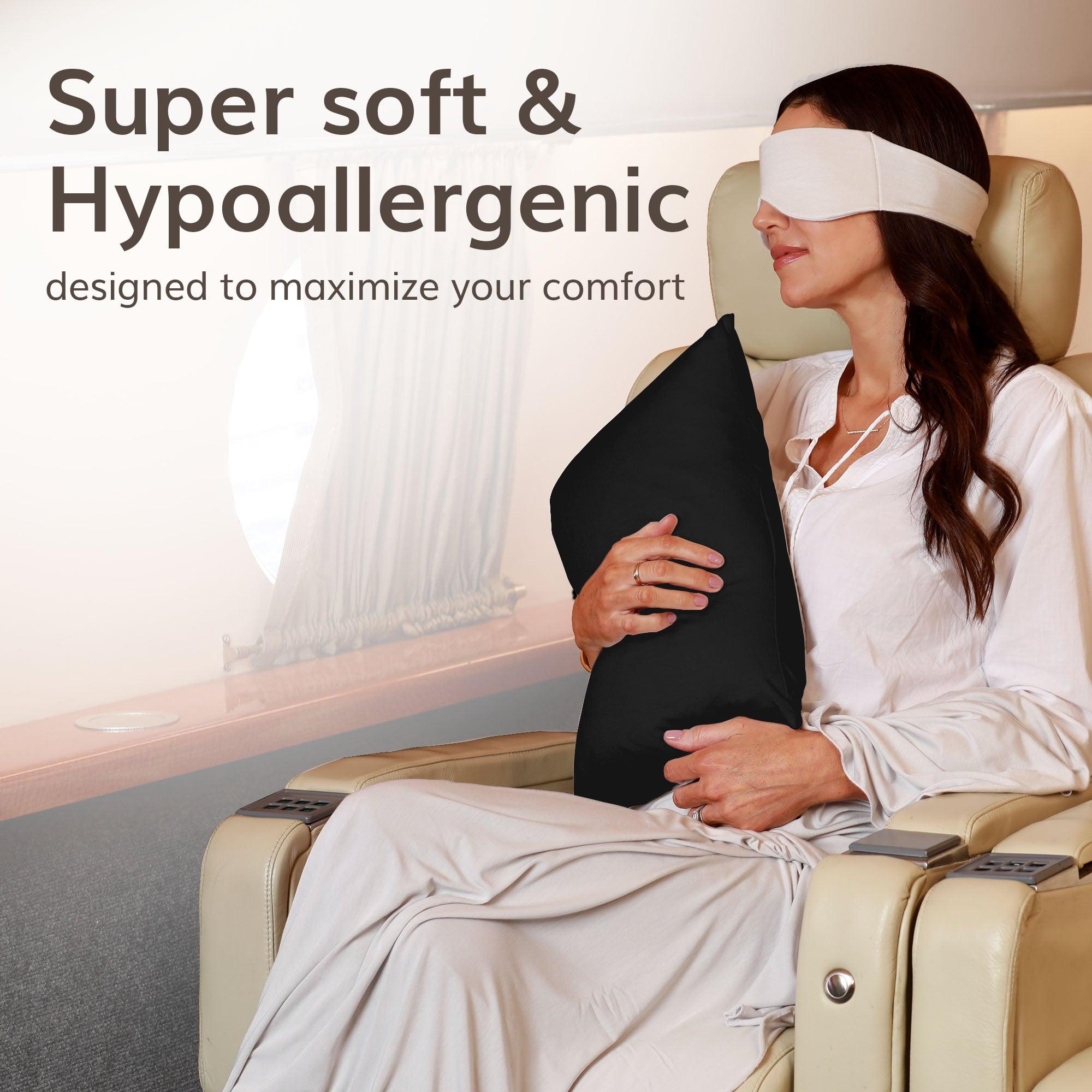 Odyssey Replacement Travel Pillow Cases in Jet Black (2PK) - HappyLuxe