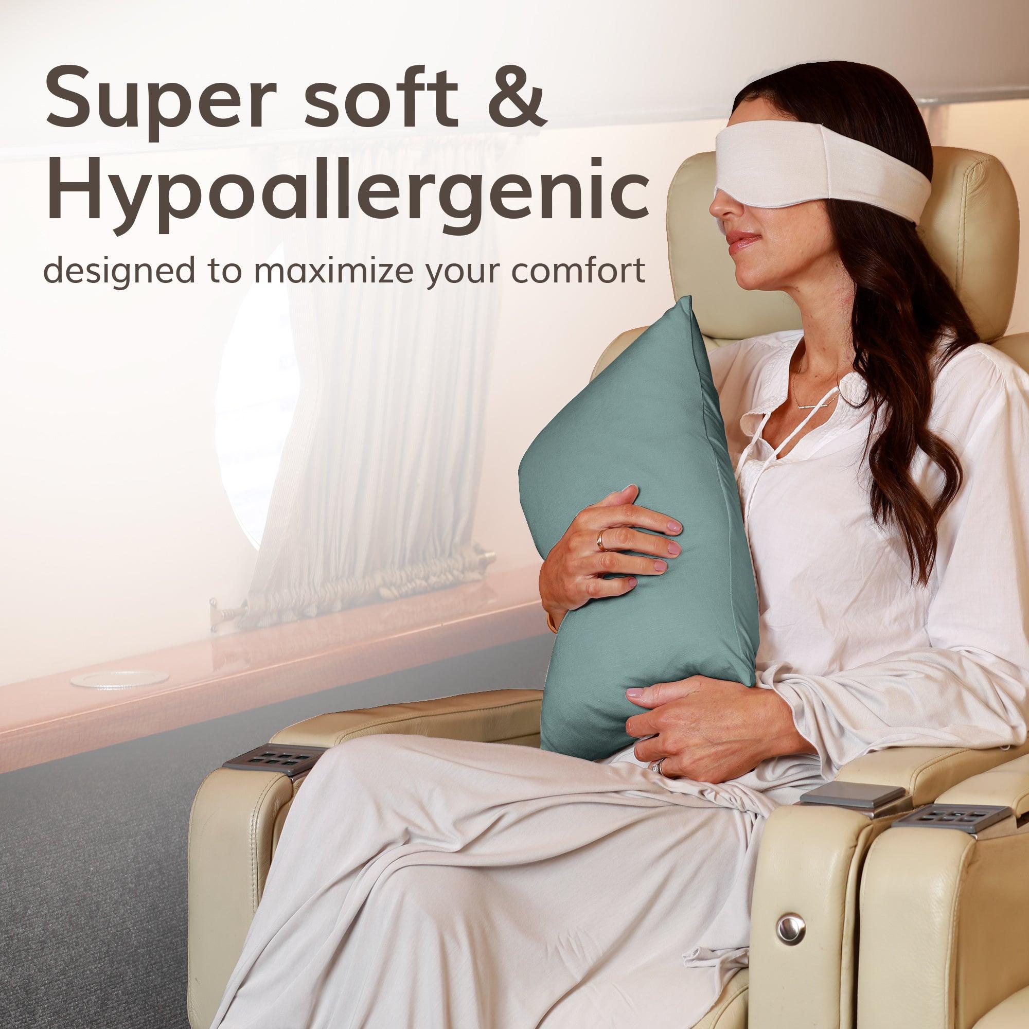 Odyssey Travel Pillow in Sage Green - HappyLuxe