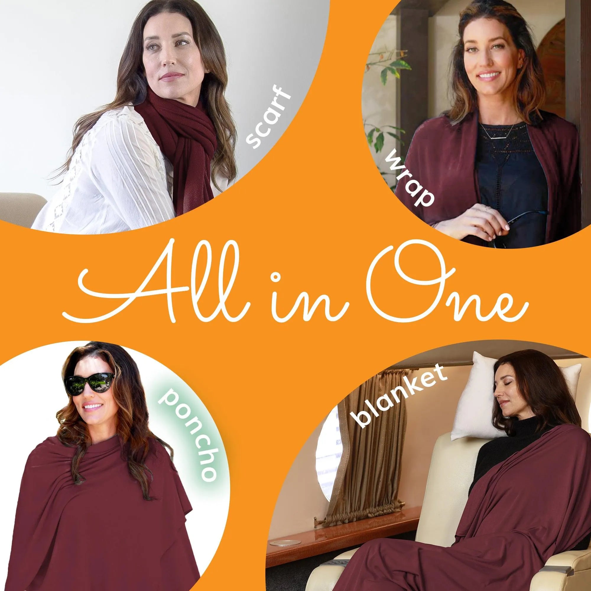 Wayfarer Travel Wrap in Cabernet Red - HappyLuxe