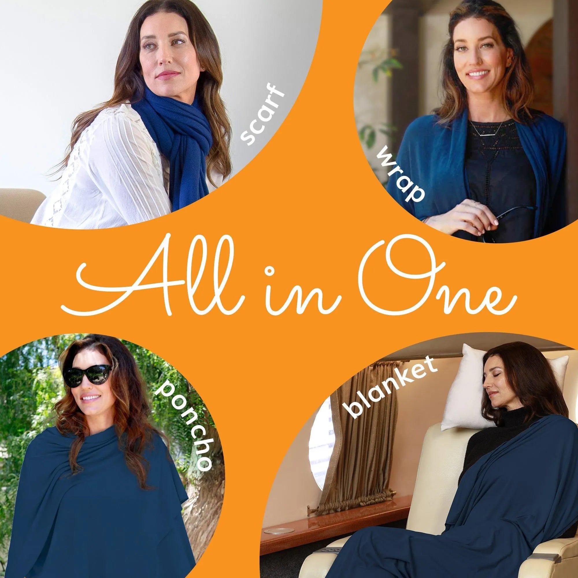 Wayfarer Travel Wrap in Navy Blue - HappyLuxe